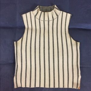 Anthropologie Stripe Semi-Cropped Sleeveless Top
